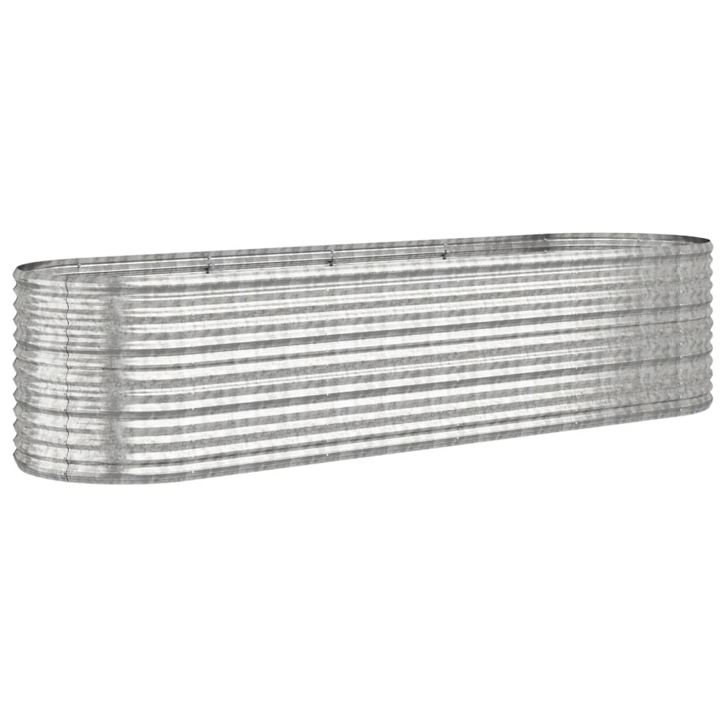 Garden Raised Bed Galvanised Steel 296x80x68 cm Silver
