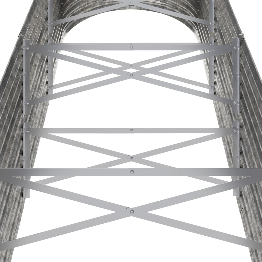 Garden Raised Bed Galvanised Steel 296x80x68 cm Silver