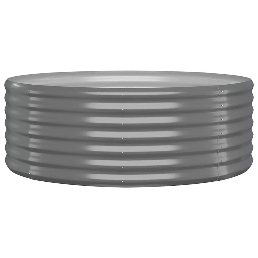 Garden Raised Bed Galvanised Steel 100x100x36 cm Grey