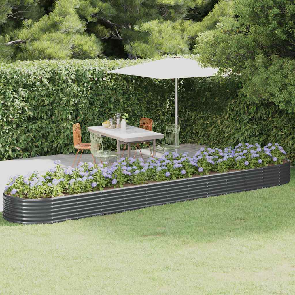 Garden Raised Bed Galvanised Steel 507x100x36 cm Anthracite