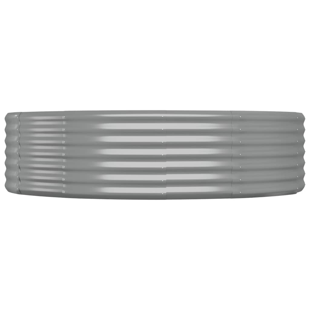 Garden Raised Bed Galvanised Steel 214x140x36 cm Grey