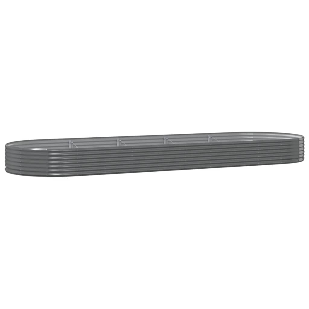 Garden Raised Bed Galvanised Steel 450x140x36 cm Grey