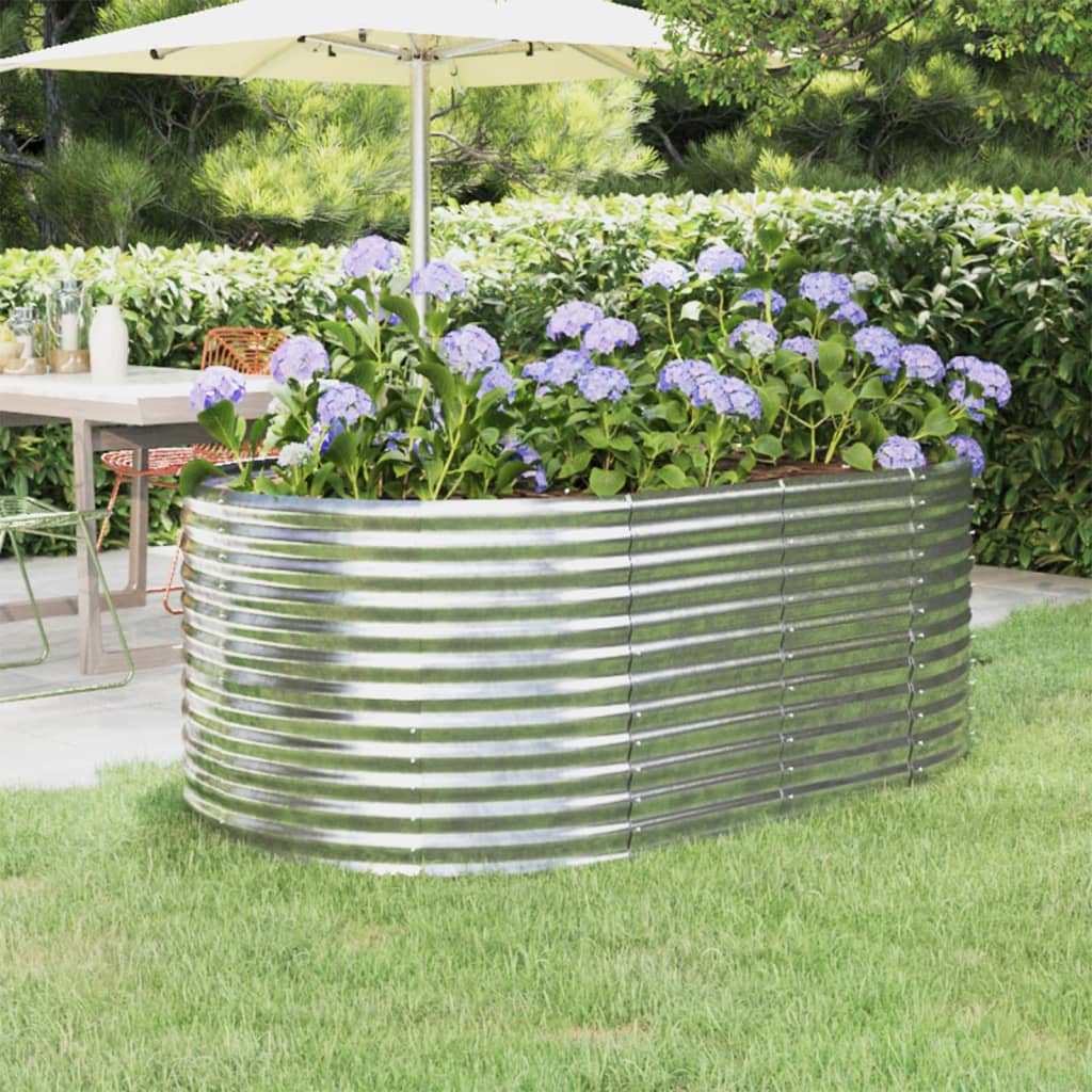 Garden Raised Bed Galvanised Steel 175x100x68 cm Silver