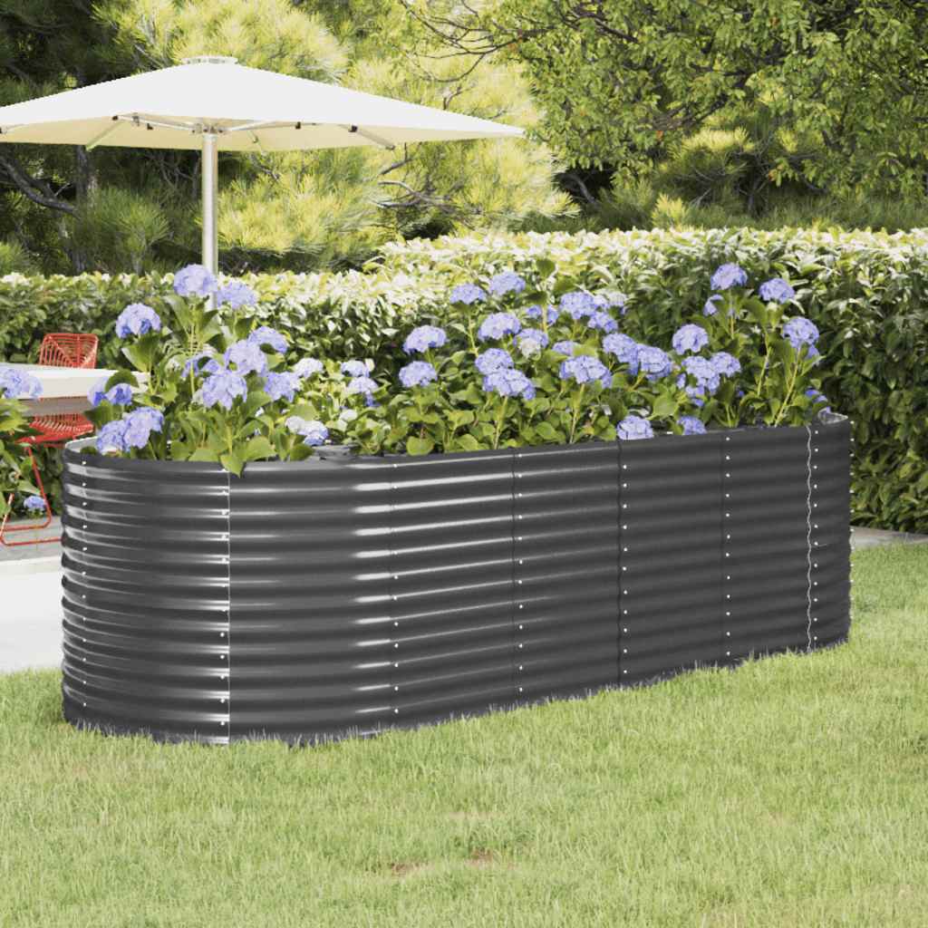 Garden Raised Bed Galvanised Steel 249x100x68 cm Anthracite