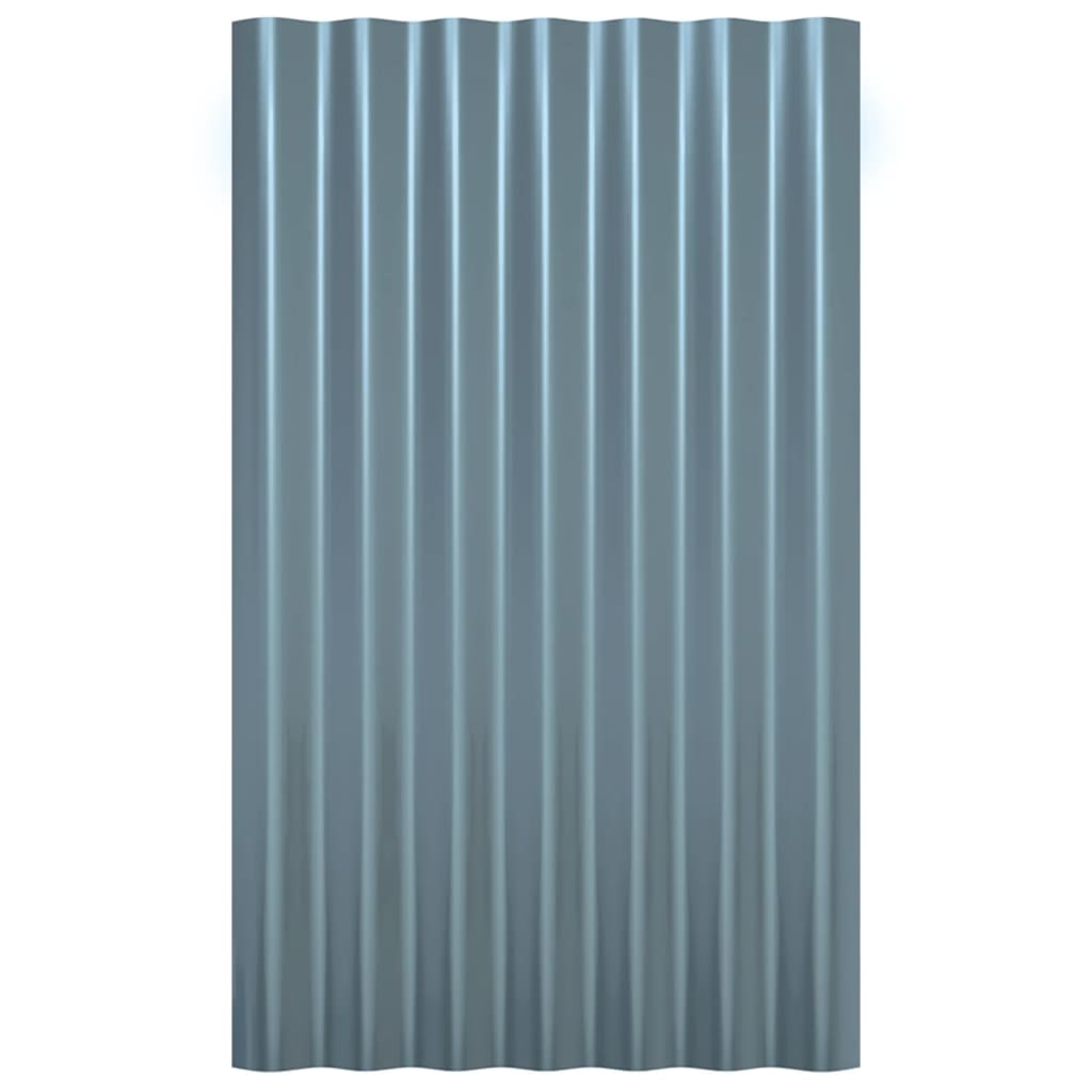 Roof Panels 12 pcs Galvanised Steel Grey 60x36 cm