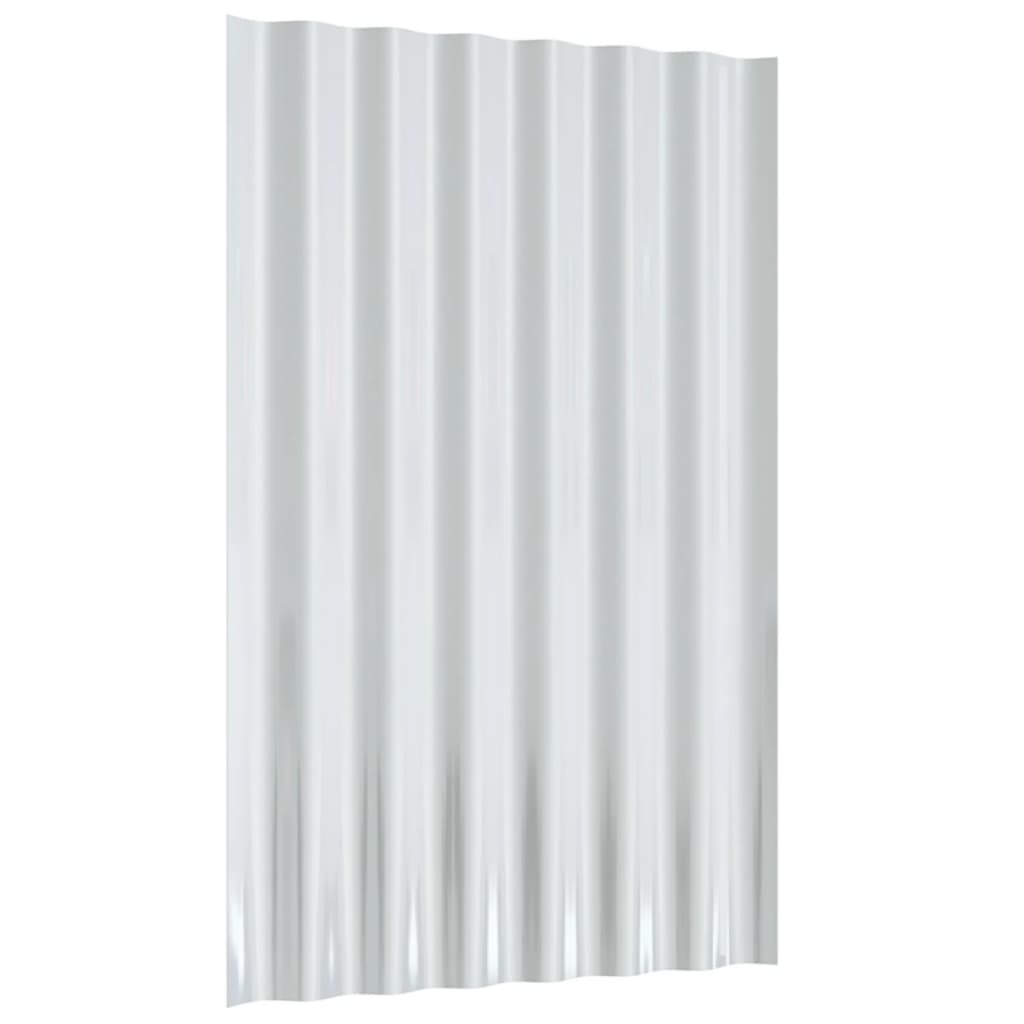 Roof Panels 12 pcs Galvanised Steel Grey 60x36 cm