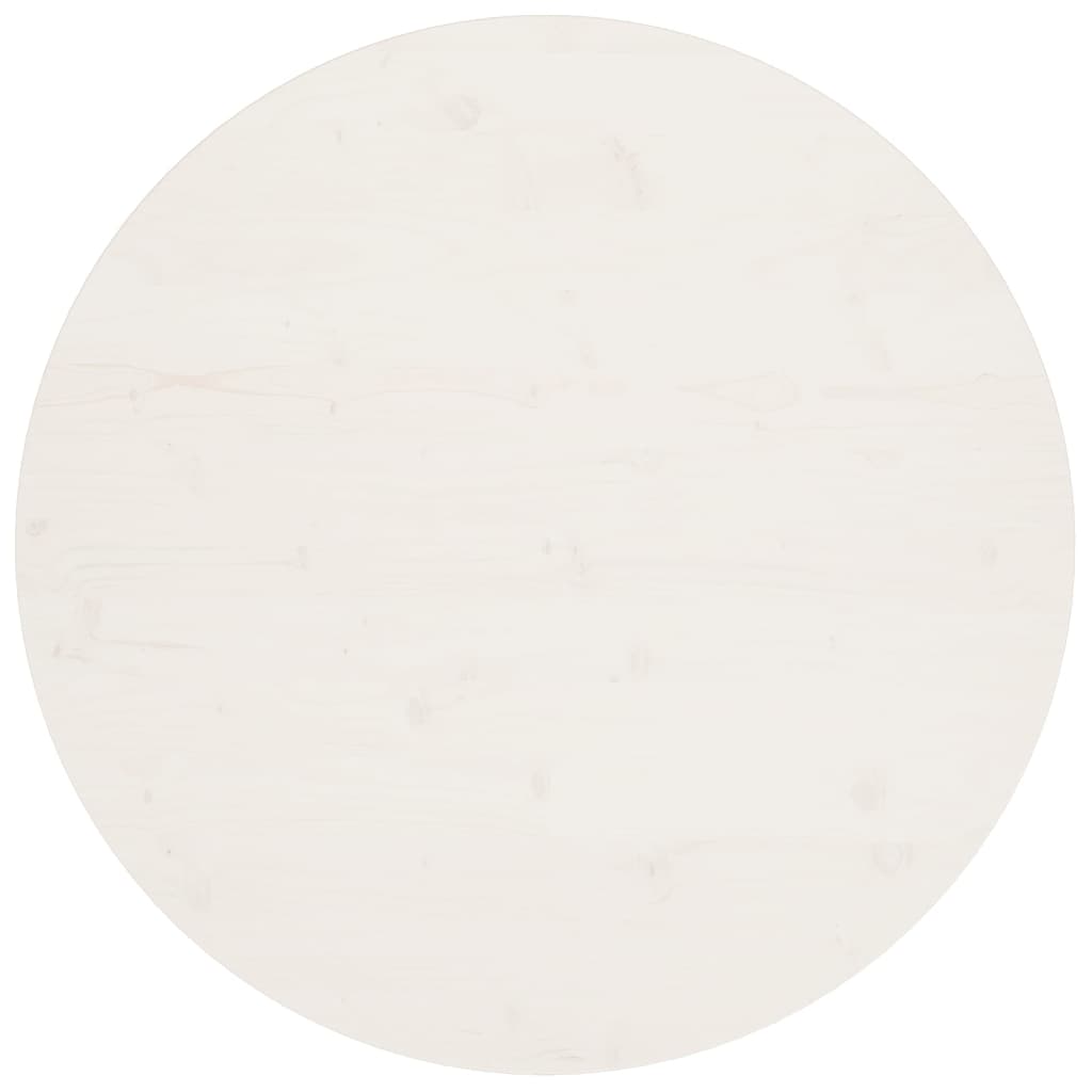 Table Top White Ø90x2.5 cm Solid Wood Pine