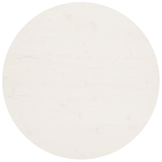 Table Top White Ø90x2.5 cm Solid Wood Pine