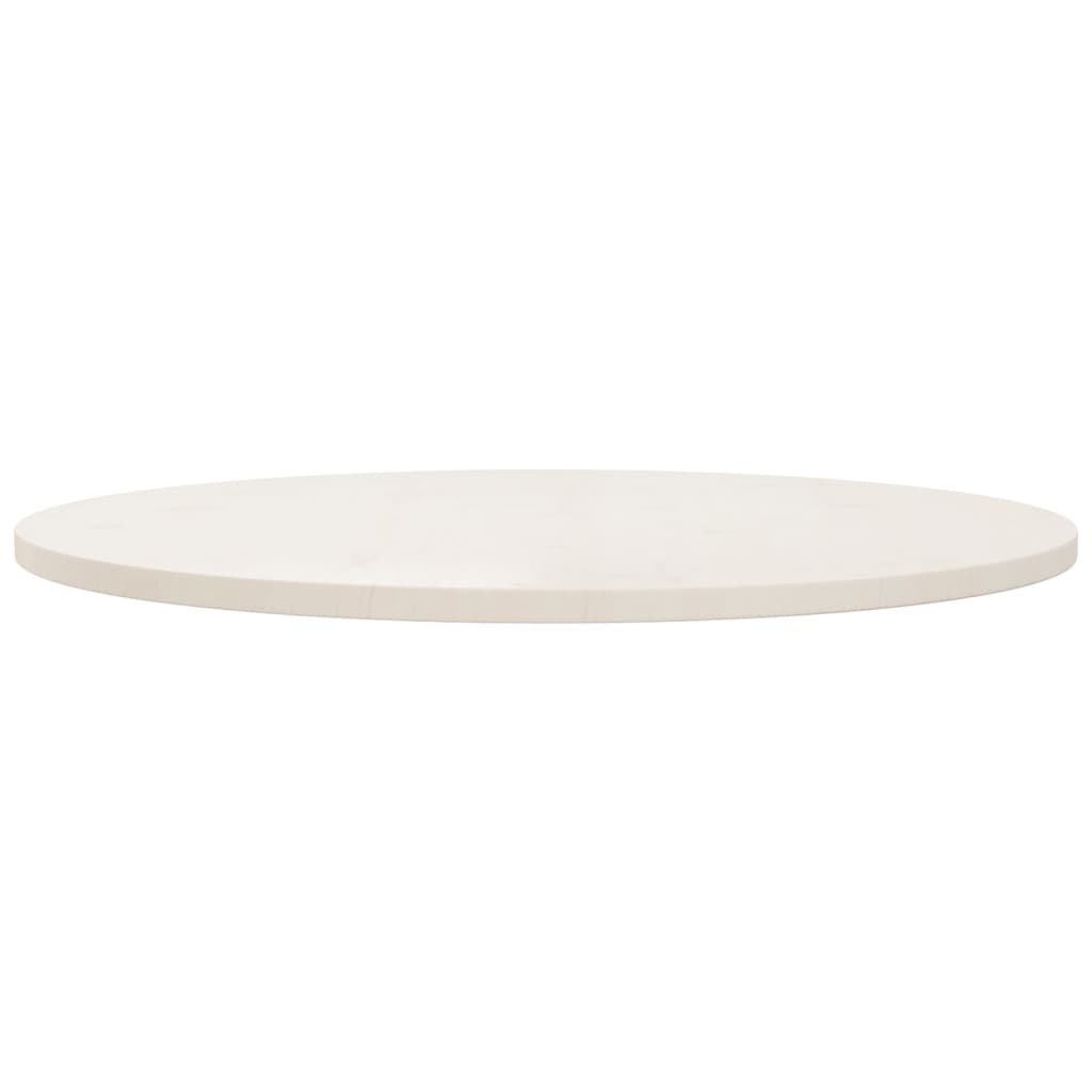Table Top White Ø90x2.5 cm Solid Wood Pine