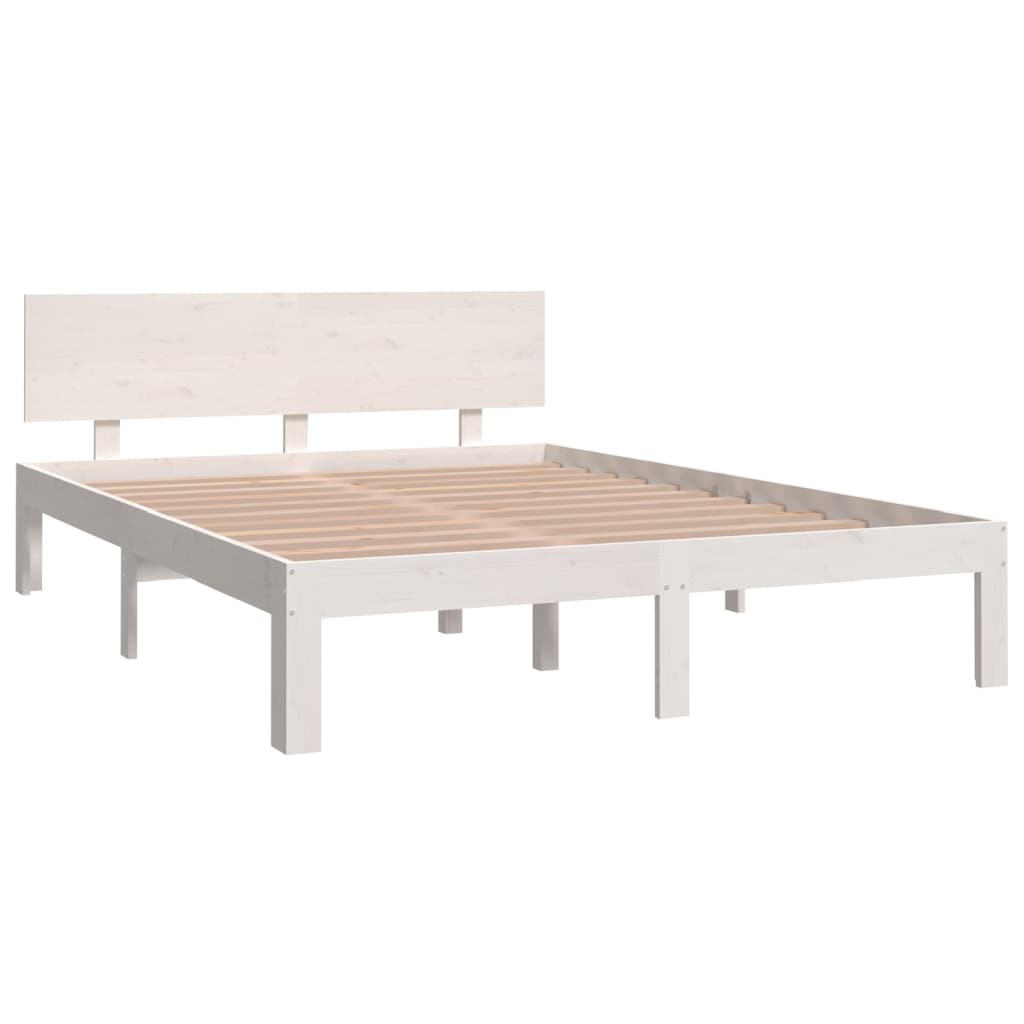 Bed Frame without Mattress White 135x190 cm