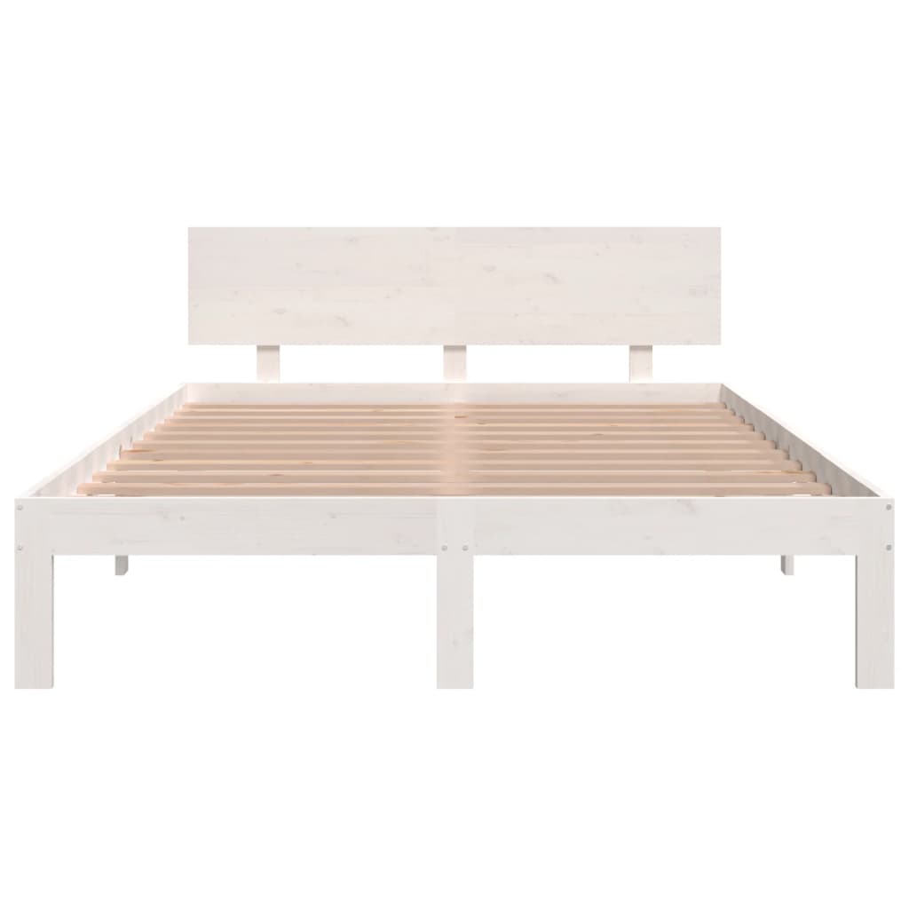 Bed Frame without Mattress White 135x190 cm