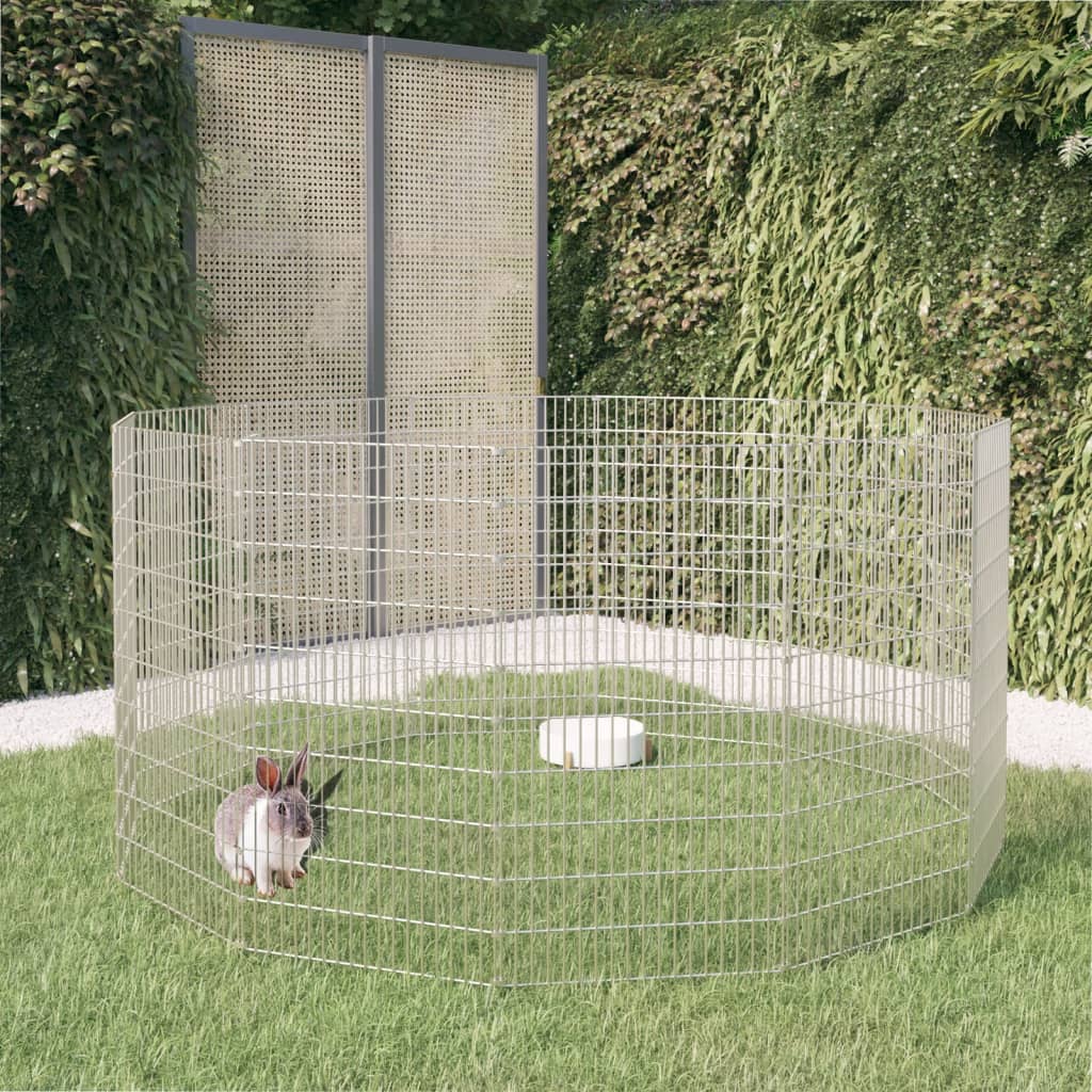 Free Range Animal Enclosure 12-Panel 54x100 cm Galvanised Iron
