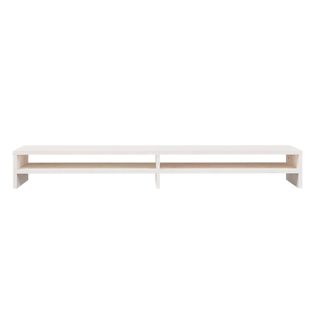 Monitor Stand White 100x24x13 cm Solid Wood Pine