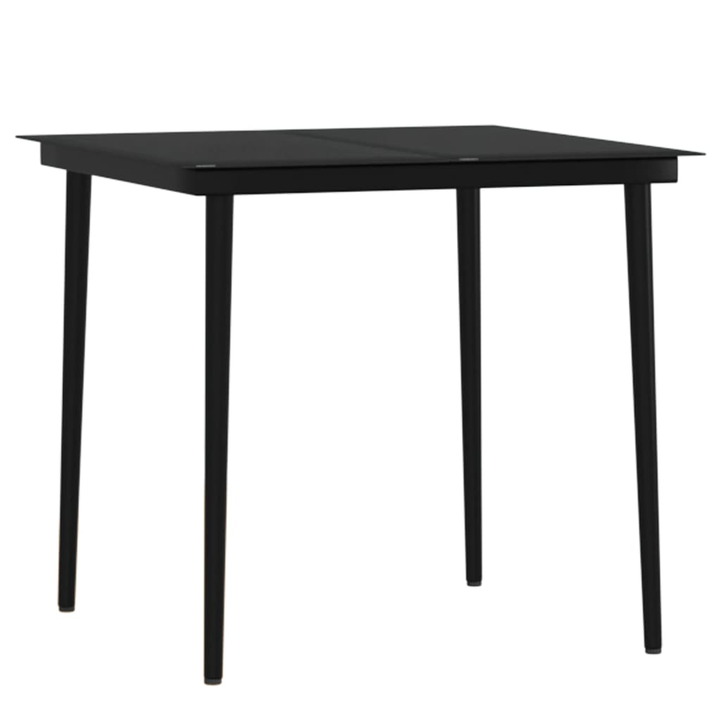 3 Piece Garden Dining Set with Cushions Black