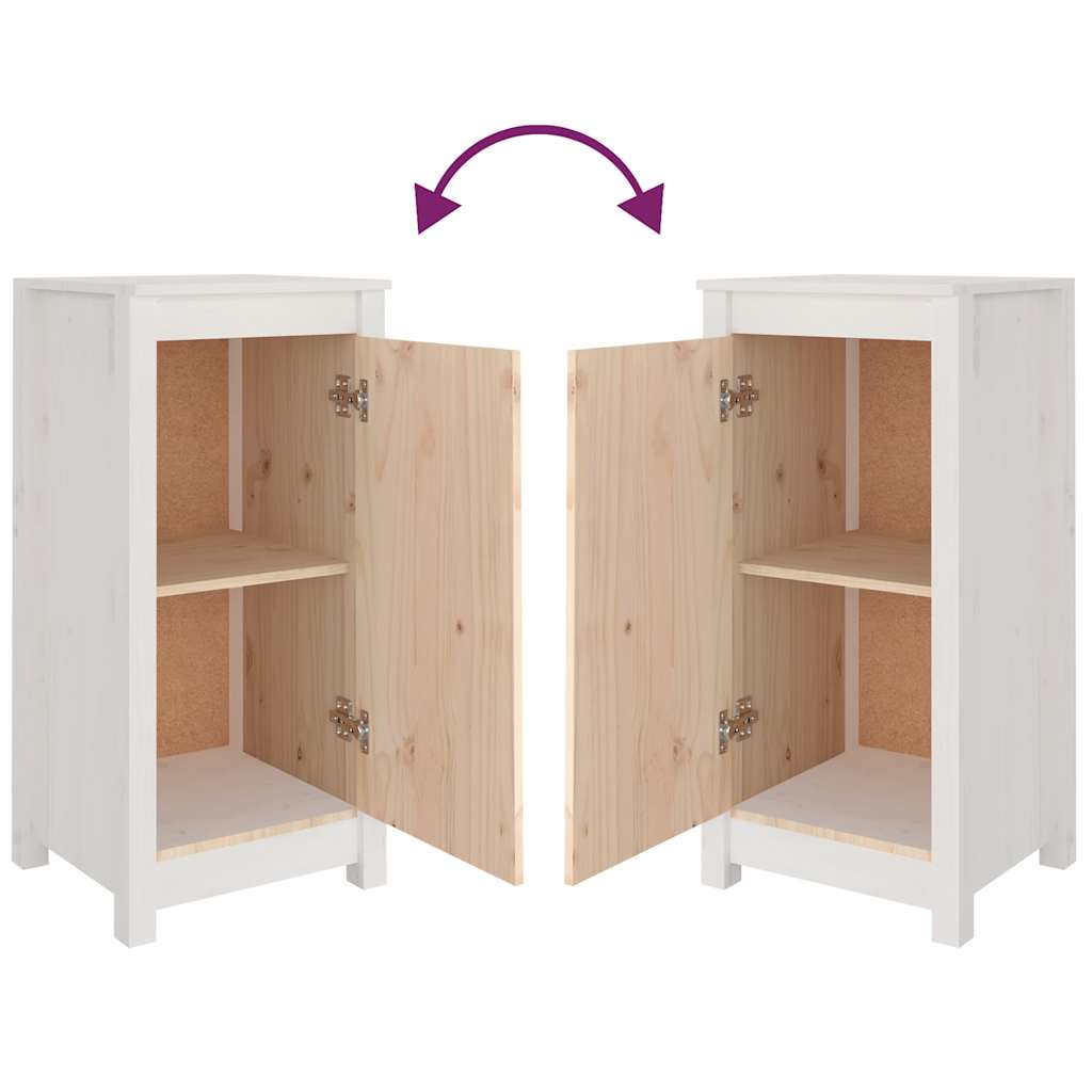 Sideboards 2 pcs White 39x35x80 cm Solid Wood Pine