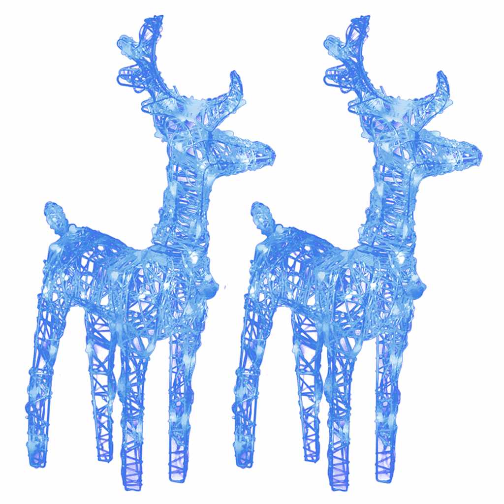 Christmas Reindeers 2 pcs Blue 80 LEDs Acrylic