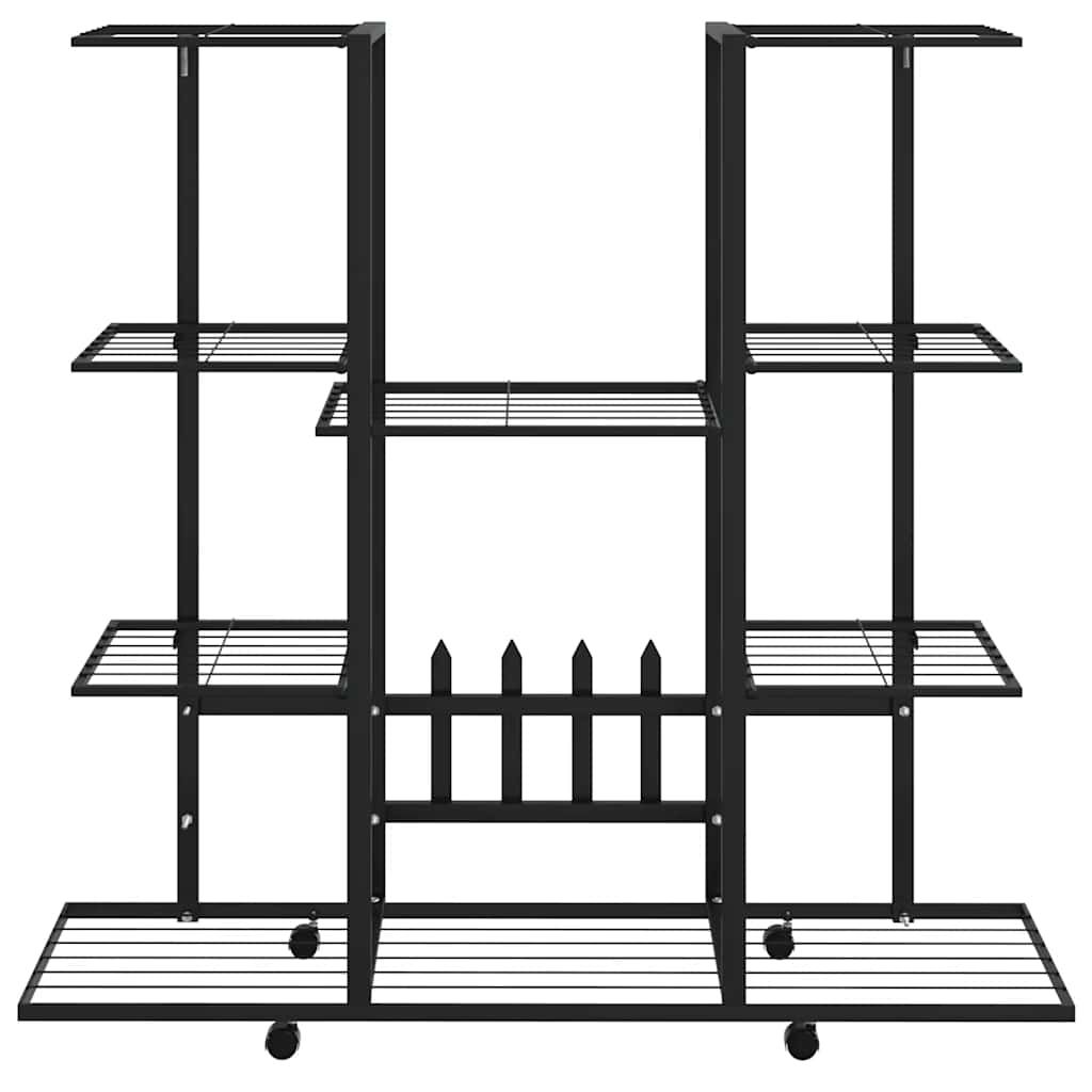Flower Stand with Wheels 94.5x24.5x91.5 cm Black Iron