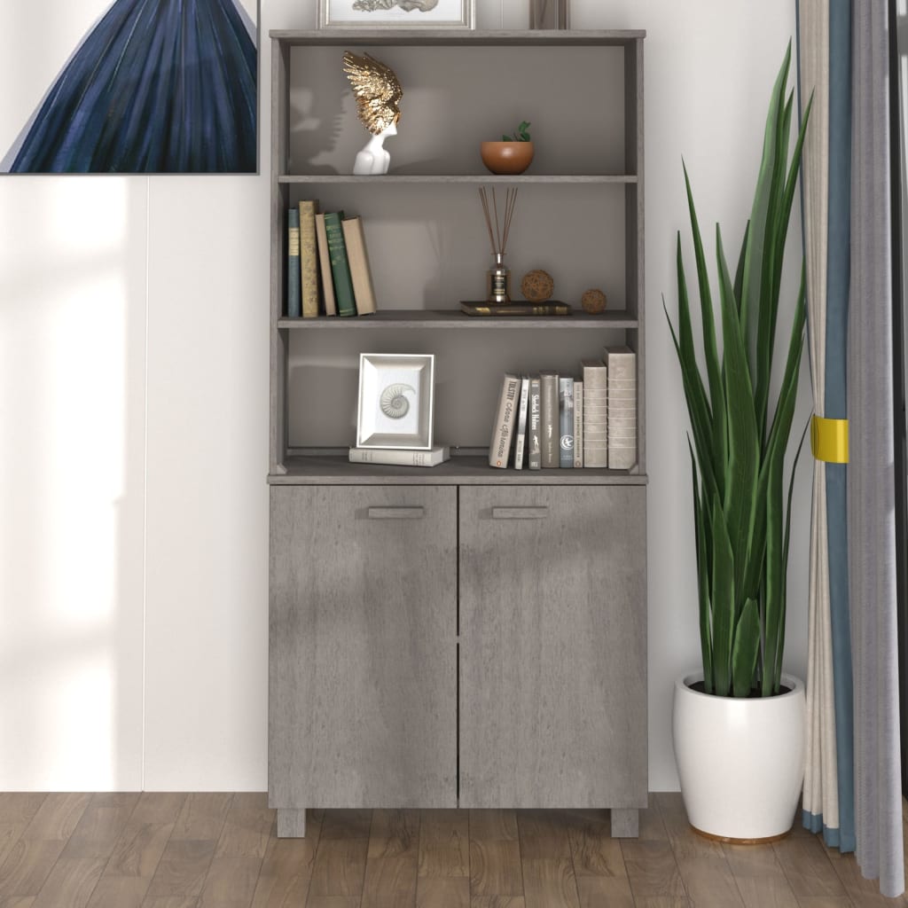 Highboard "HAMAR" Solid Wood Pine Light Grey
