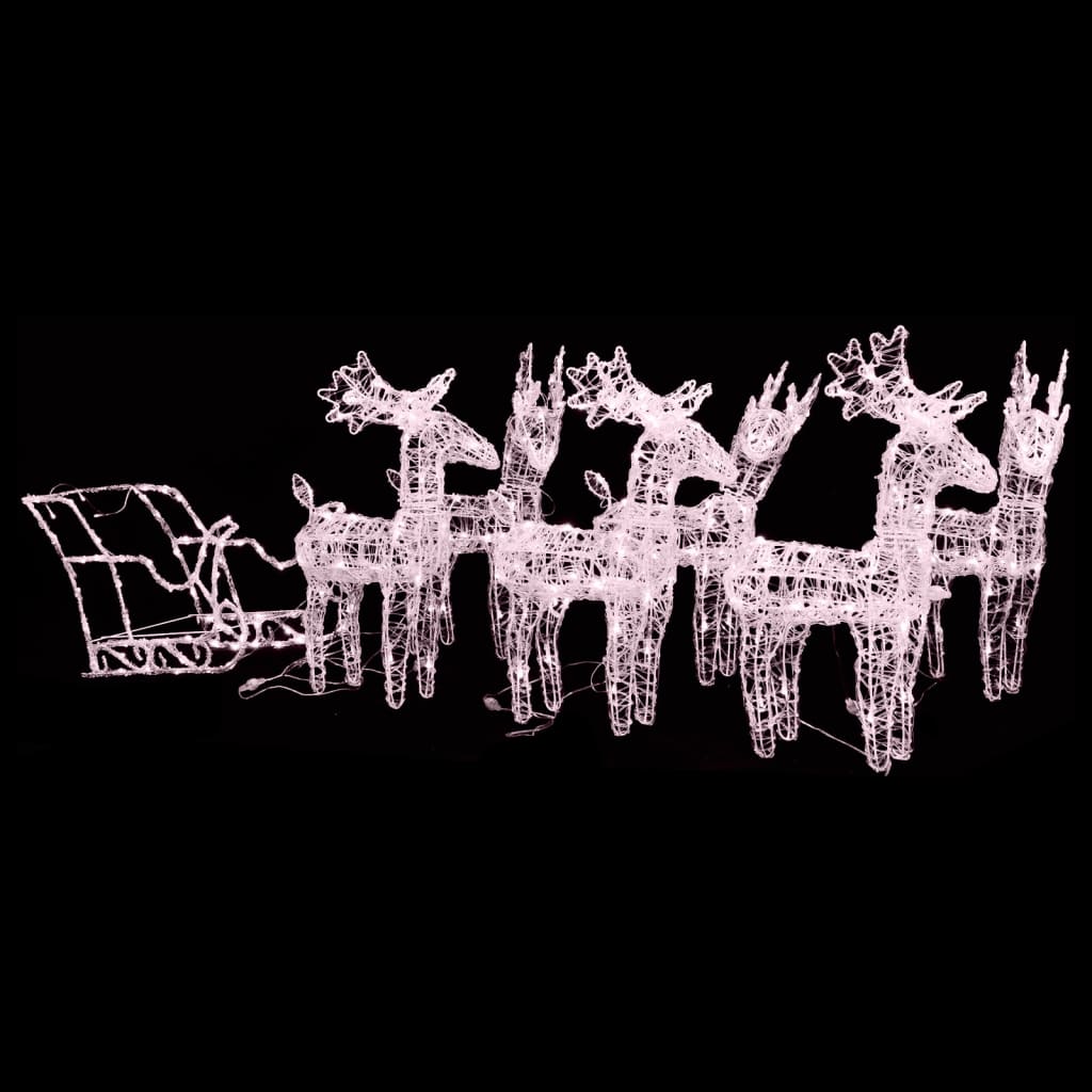 Reindeers & Sleigh Christmas Decoration 320 LEDs Acrylic