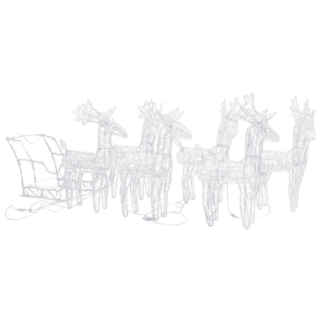 Reindeers & Sleigh Christmas Decoration 320 LEDs Acrylic