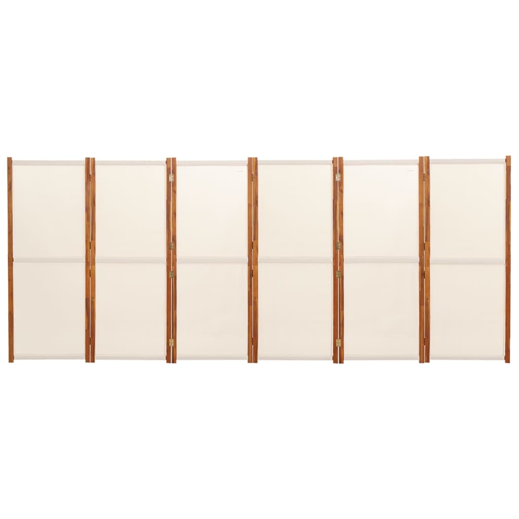 6-Panel Room Divider Cream White 420x180 cm