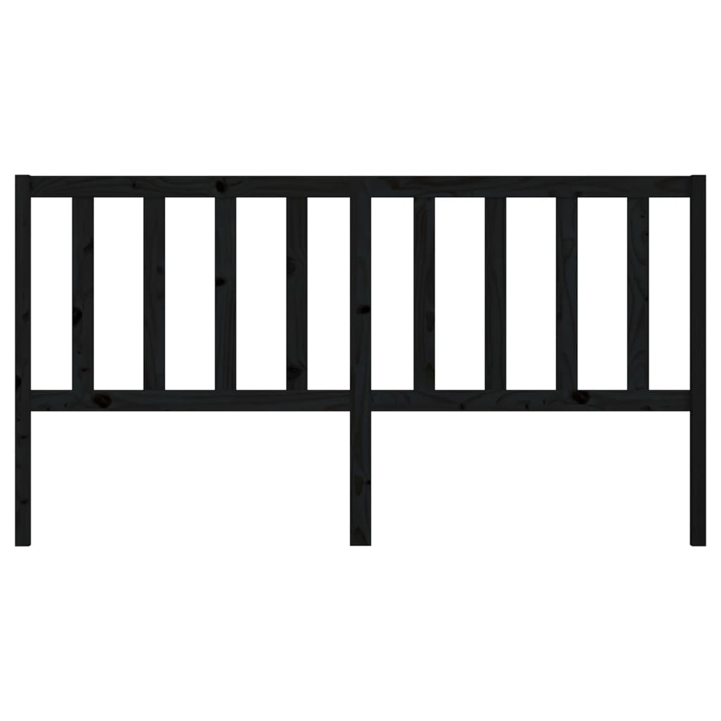 Bed Headboard Black 186 cm Solid Wood Pine