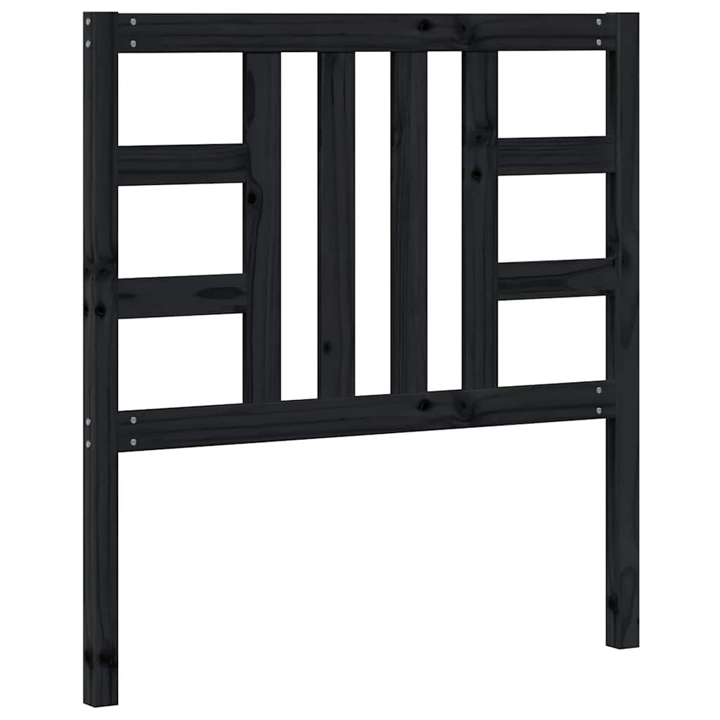 Bed Headboard Black 96 cm Solid Wood Pine