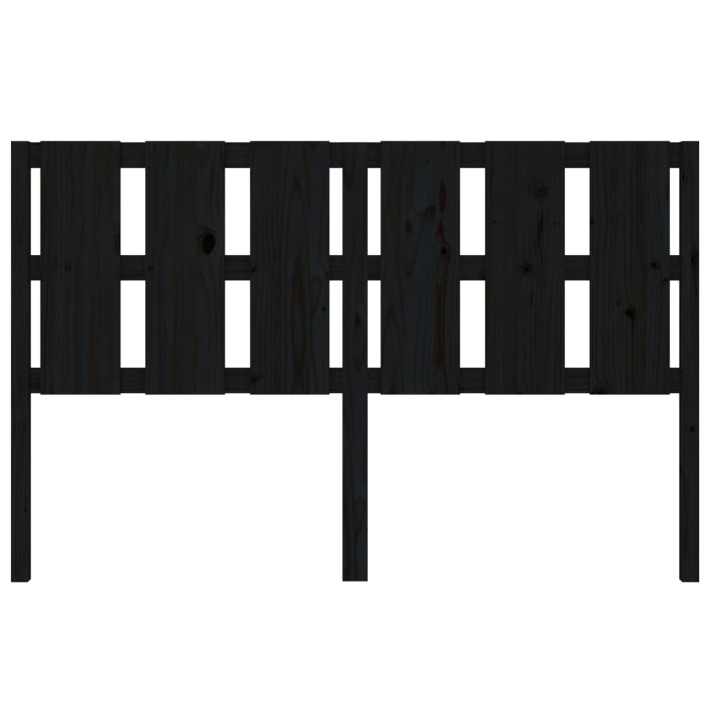 Bed Headboard Black 155.5 cm Solid Wood Pine