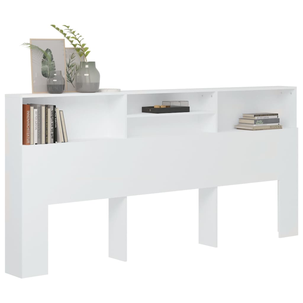 Headboard Cabinet White 220 cm