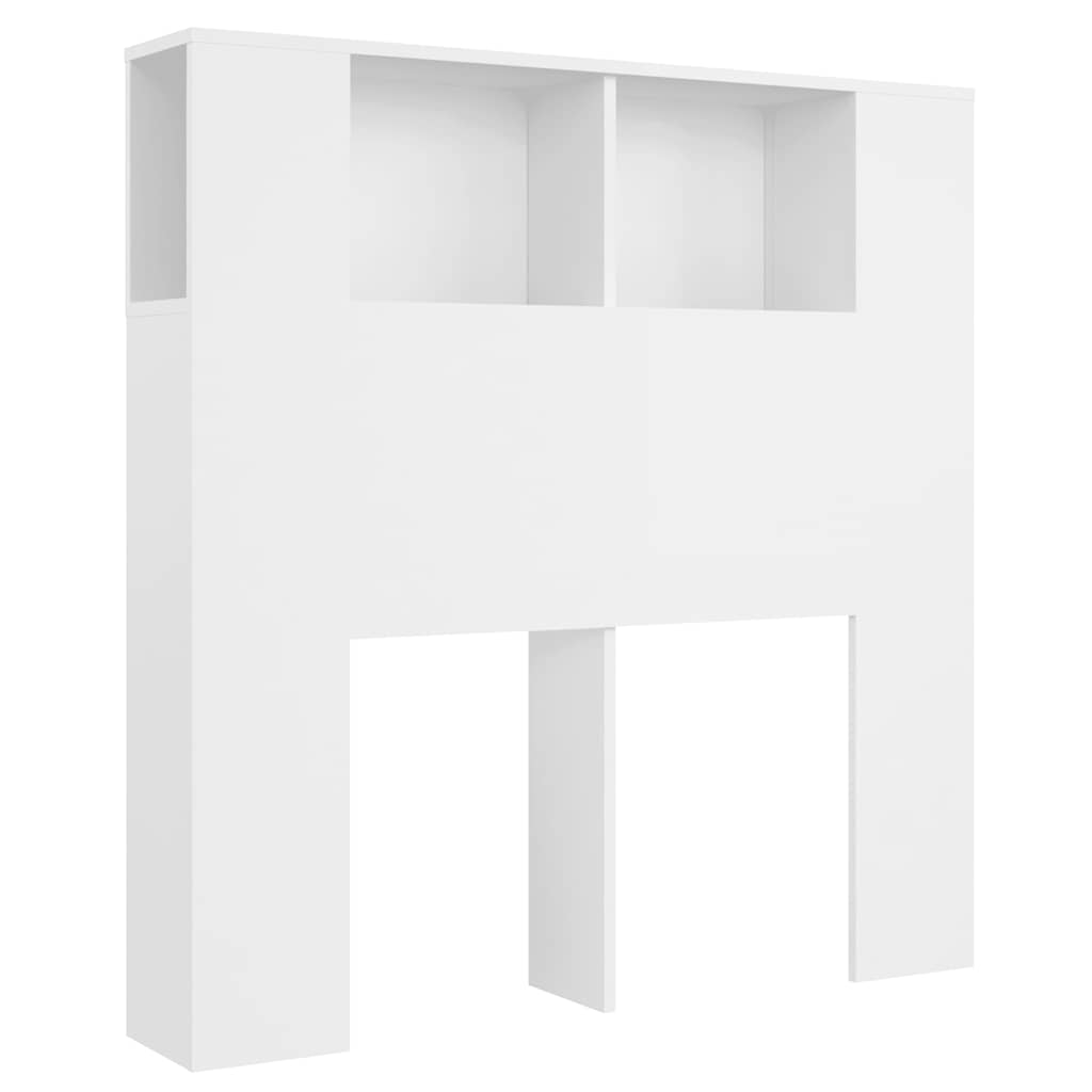 Headboard Cabinet White 100x18.5x102.5 cm