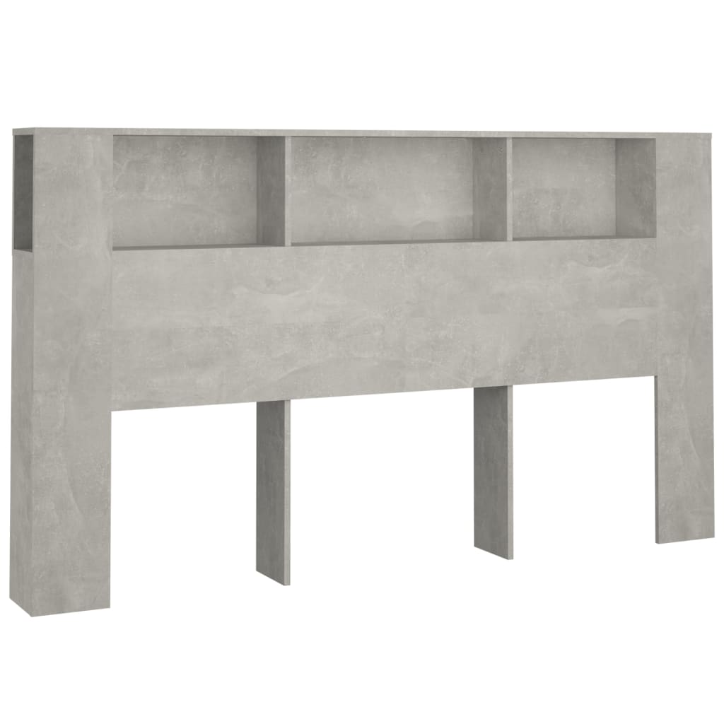 Headboard Cabinet Concrete Grey 180 cm