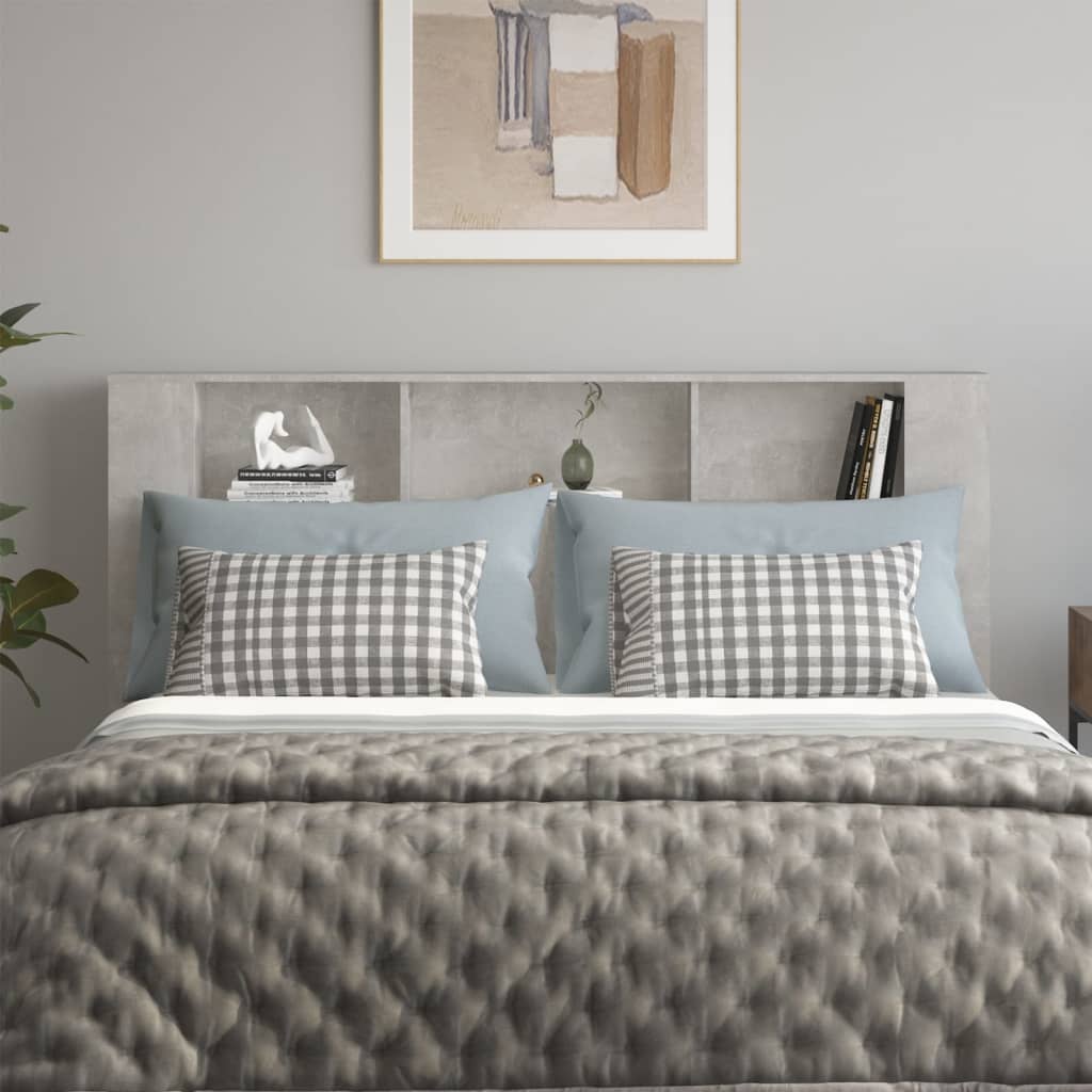 Headboard Cabinet Concrete Grey 180 cm