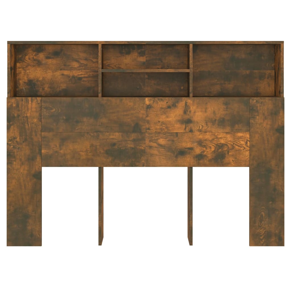 Headboard Cabinet Smoked Oak 140 cm