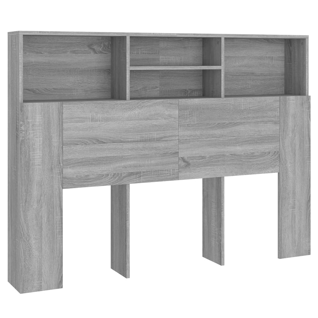 Headboard Cabinet Grey Sonoma 140 cm
