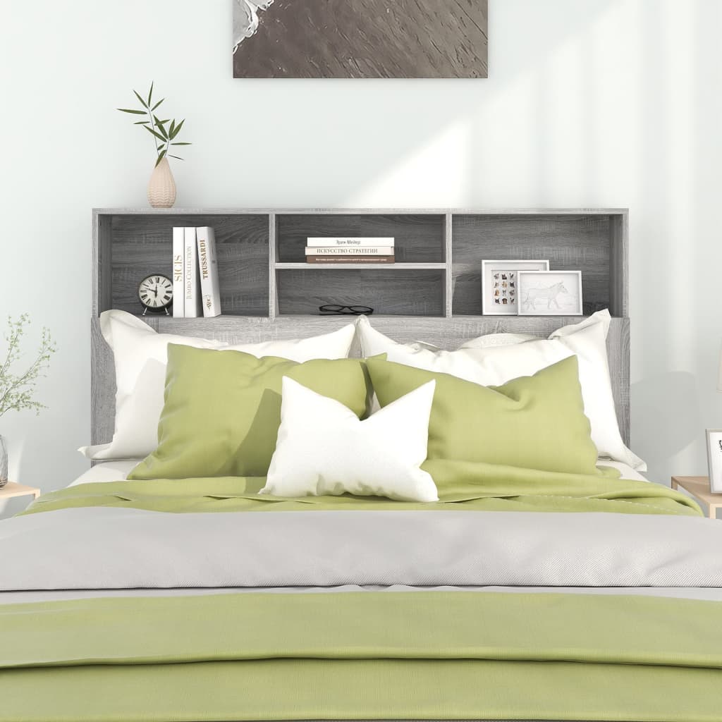 Headboard Cabinet Grey Sonoma 140 cm