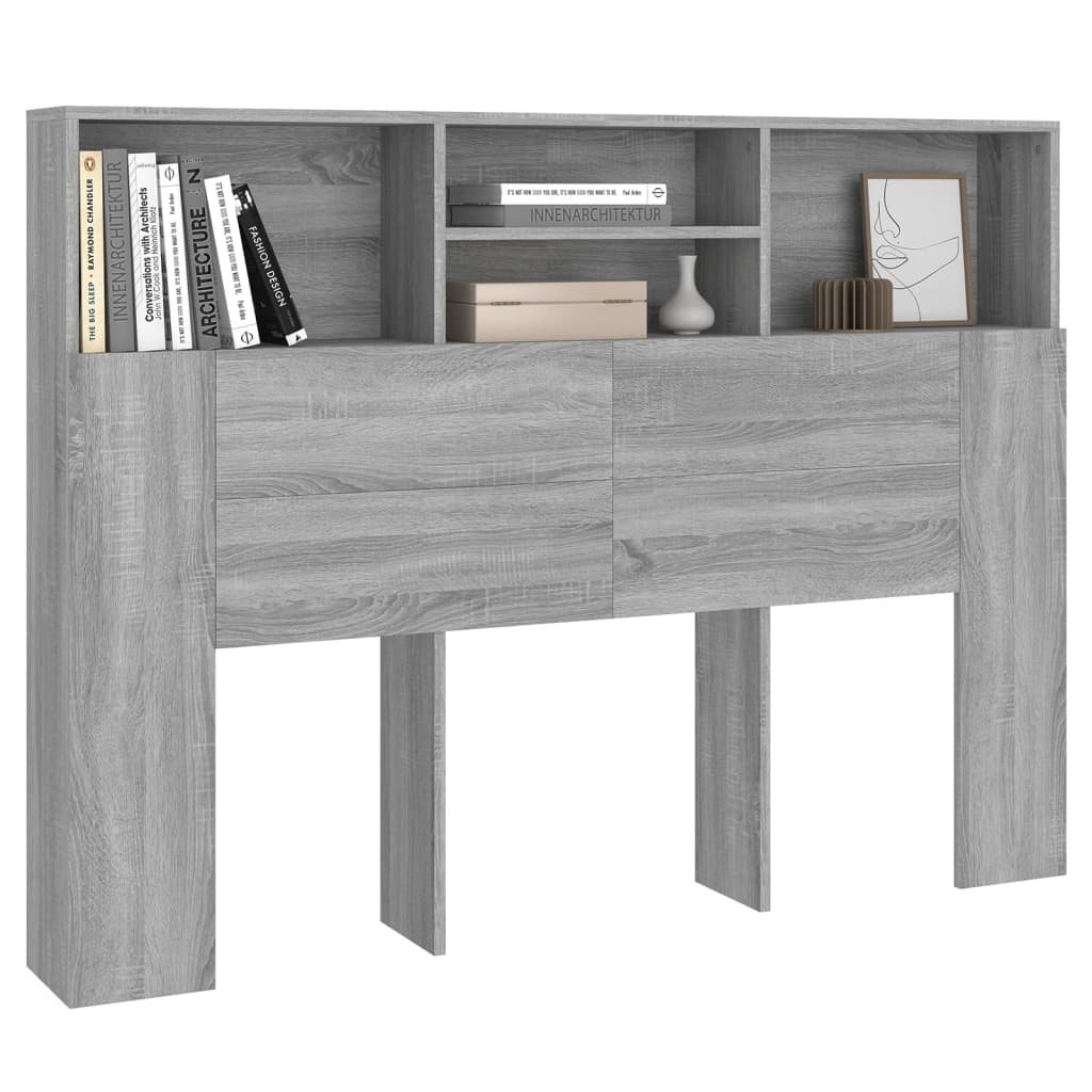 Headboard Cabinet Grey Sonoma 140 cm