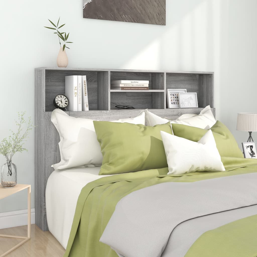 Headboard Cabinet Grey Sonoma 140 cm