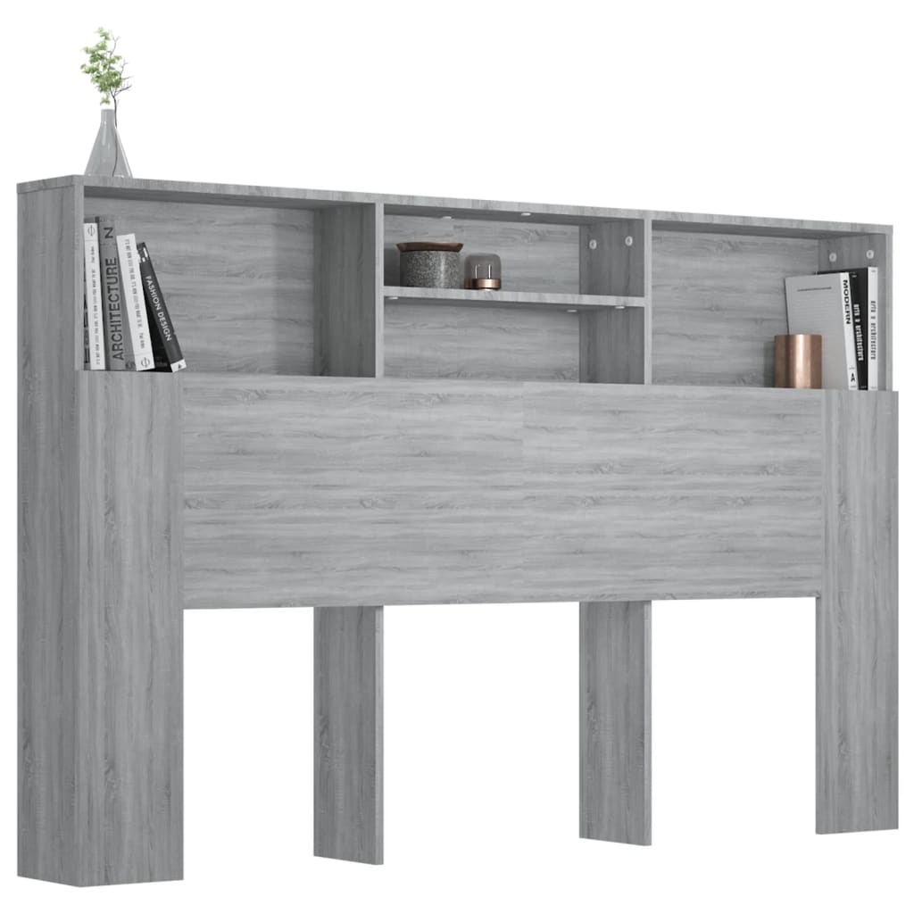 Headboard Cabinet Grey Sonoma 160 cm