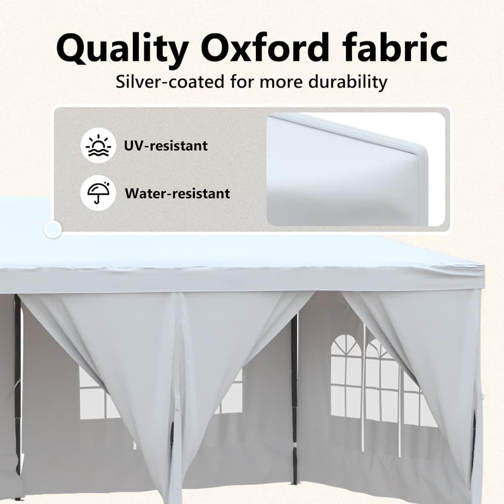 Folding Party Tent with Sidewalls White 3x6 m