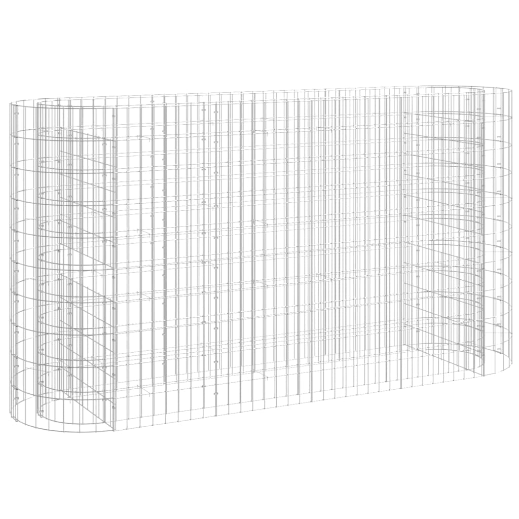 Gabion Raised Bed Galvanised Iron 190x50x100 cm