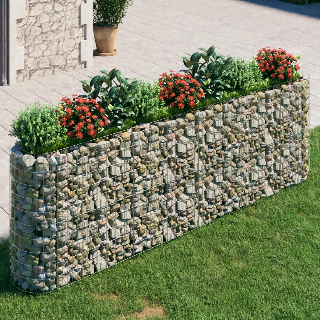 Gabion Raised Bed Galvanised Iron 330x50x100 cm