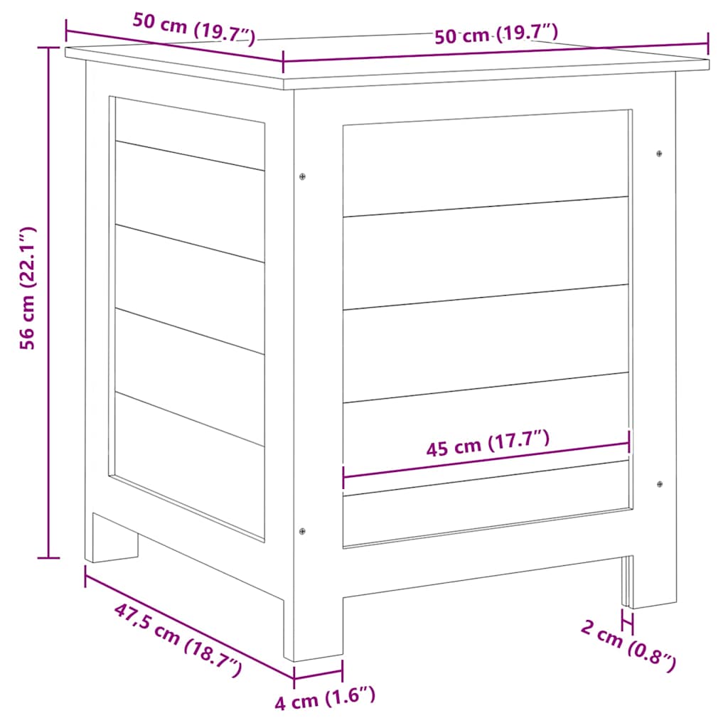 Outdoor Cushion Box Anthracite 50x50x56 cm Solid Wood Fir