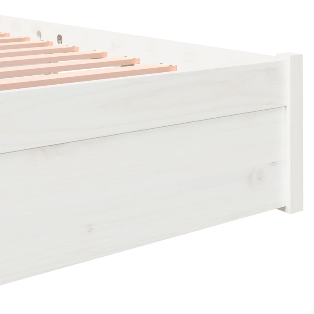 Bed Frame without Mattress White Solid Wood 150x200 cm