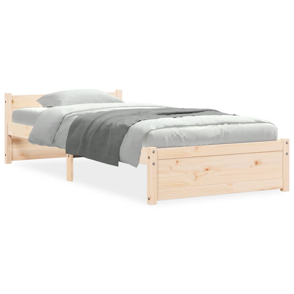 Bed Frame without Mattress Solid Wood 90x190 cm