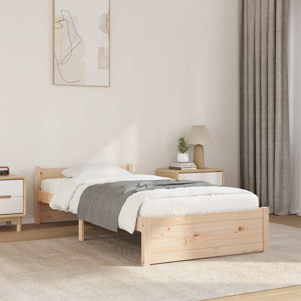 Bed Frame without Mattress Solid Wood 90x190 cm