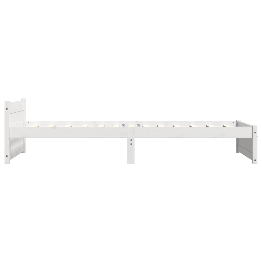 Bed Frame without Mattress White Solid Wood 90x190 cm