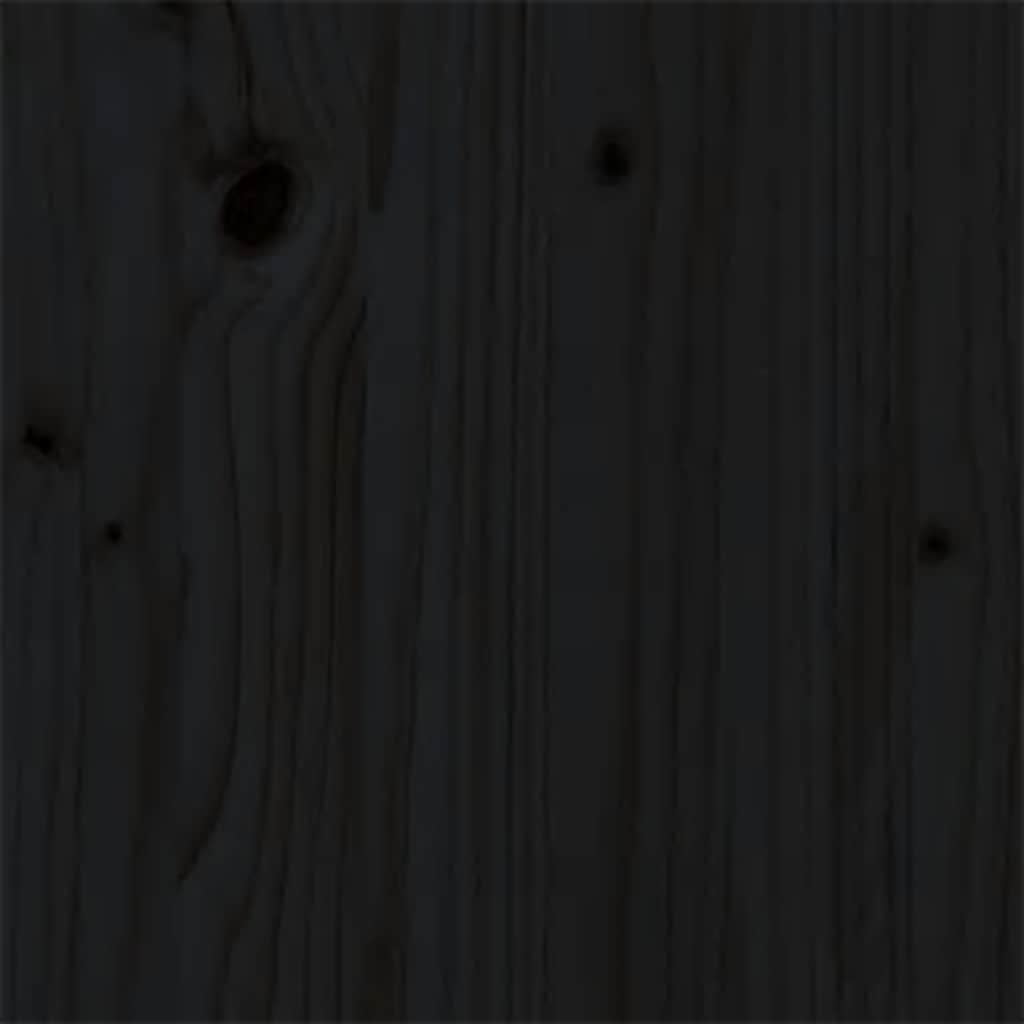 Bed Frame without Mattress Black Solid Wood 90x190 cm