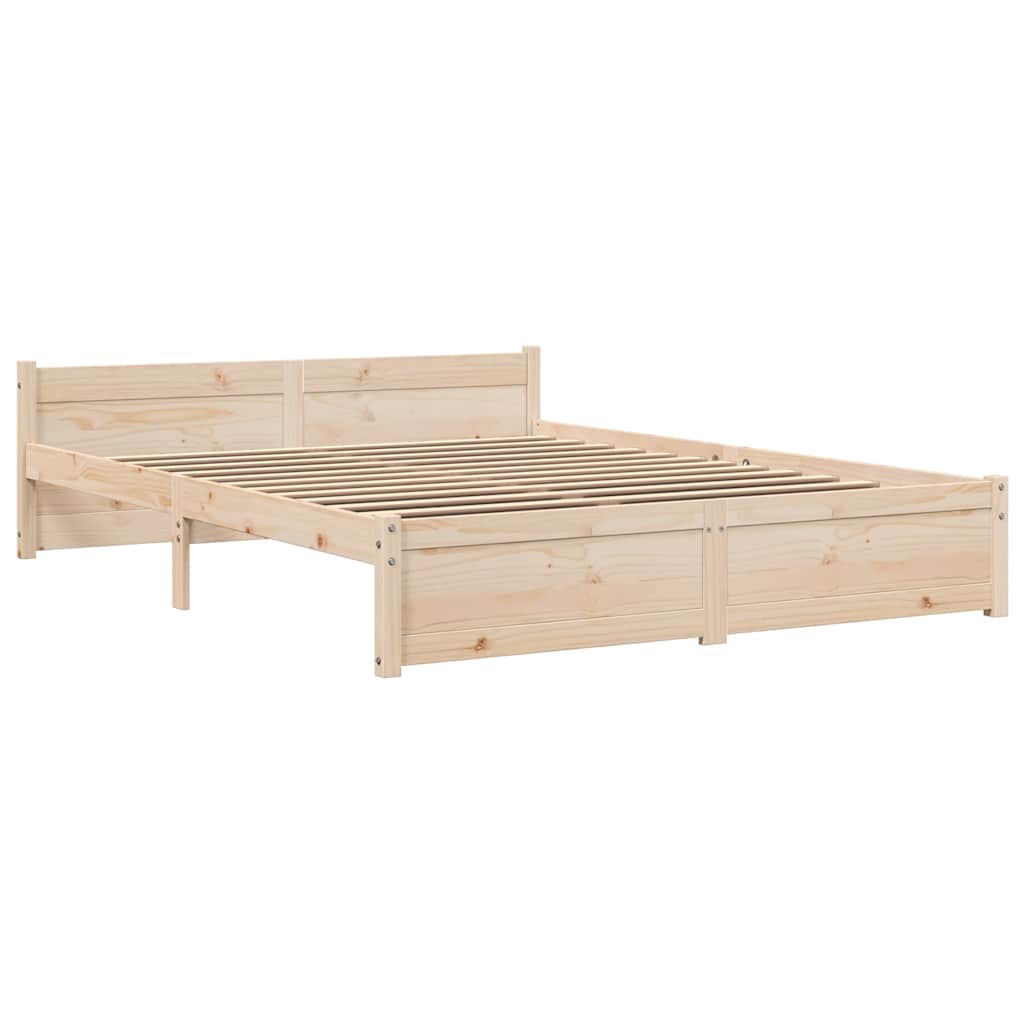 Bed Frame without Mattress Solid Wood 135x190 cm