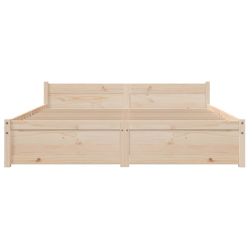 Bed Frame without Mattress Solid Wood 135x190 cm