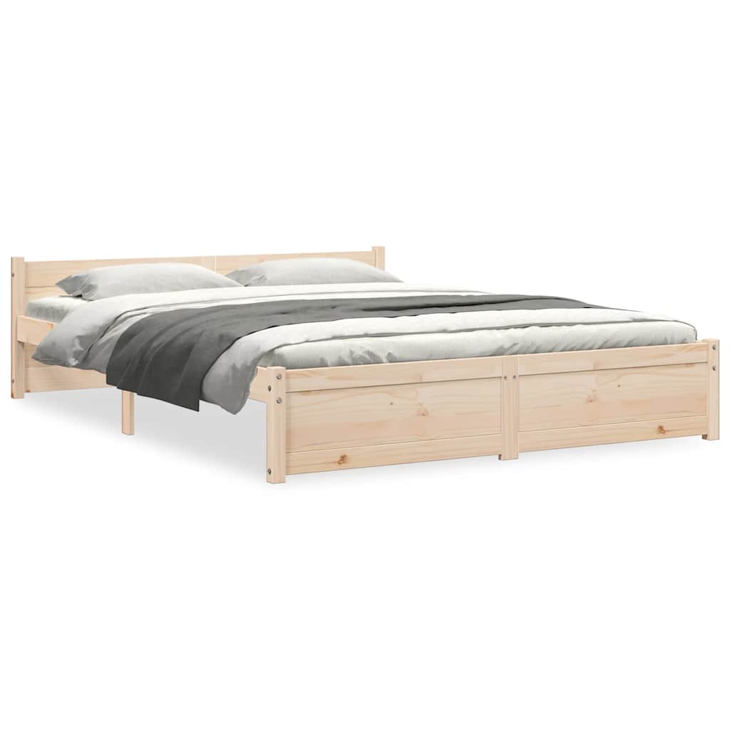 Bed Frame without Mattress Solid Wood 150x200 cm